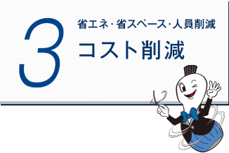 省エネ・省スペース・人員削減　コスト削減